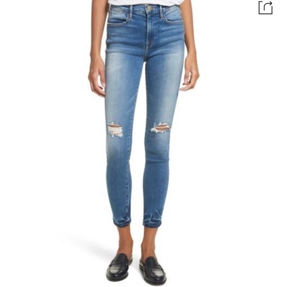FRAME Le High Ankle Skinny Jeans In Roman Size 27 - Picture 1 of 10